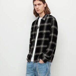 All Saints Miwok Check Zip Up Shirt
